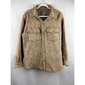 Handmade Pacha Mama Wool & Cotton Mens Shirt Jacket XL Brown Button-Up Long Slee